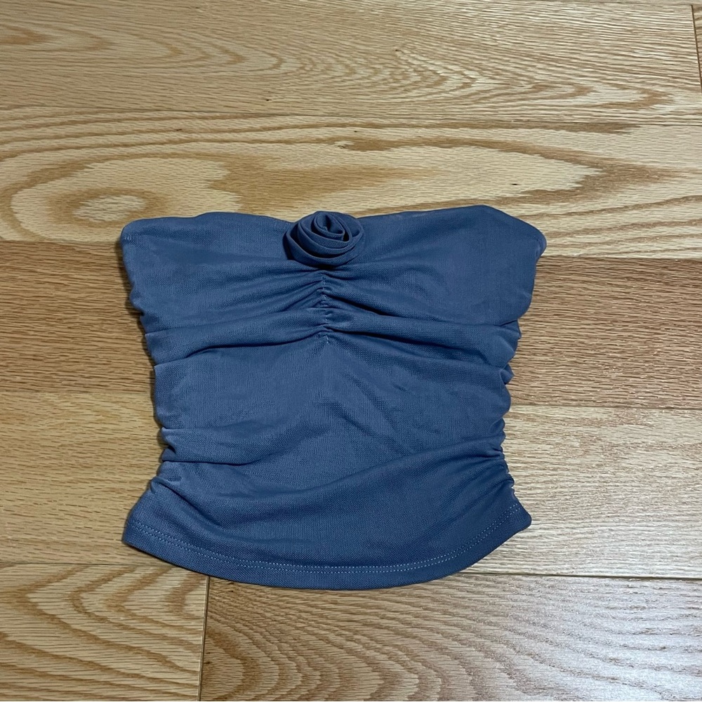 Purple Tube Top with Rose Detail